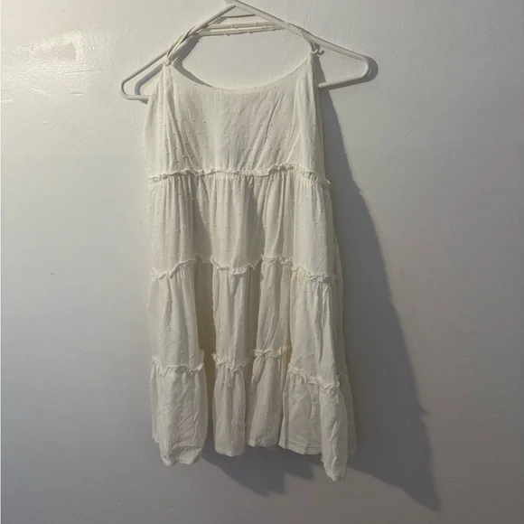 SHEIN White Ruffle Babydoll Dress - Size M - Adjustable Tie straps - Picture 6 of 6